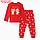 Пижама для девочки, цвет красный/печеньки, рост 104-110 см, фото 7