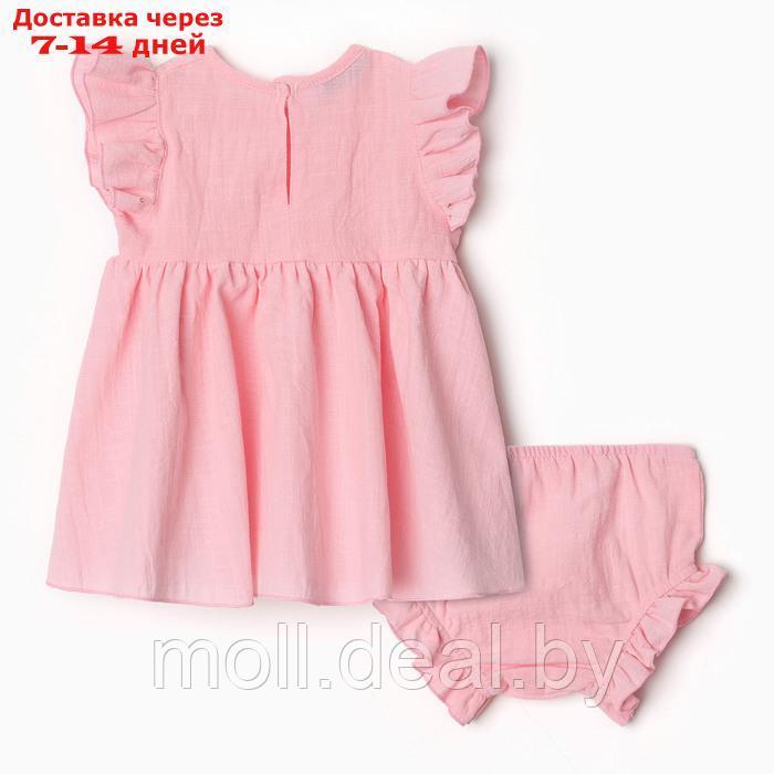 Комплект для девочки (туника,шорты) MINAKU, цвет розовый, размер 62-68 - фото 4 - id-p222195721