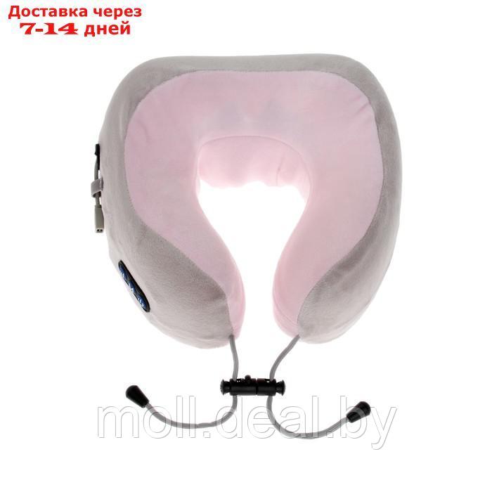 Массажная подушка LuazON LEM-06, 3.7 Вт, 2 вида массажа, ИК- подогрев, АКБ, розовая - фото 2 - id-p222194803