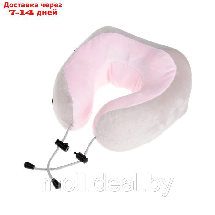 Массажная подушка LuazON LEM-06, 3.7 Вт, 2 вида массажа, ИК- подогрев, АКБ, розовая - фото 3 - id-p222194803