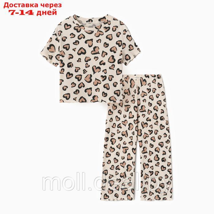 Пижама детская (футболка и брюки) KAFTAN Leo love размер 30 (98-104см) - фото 1 - id-p222179426