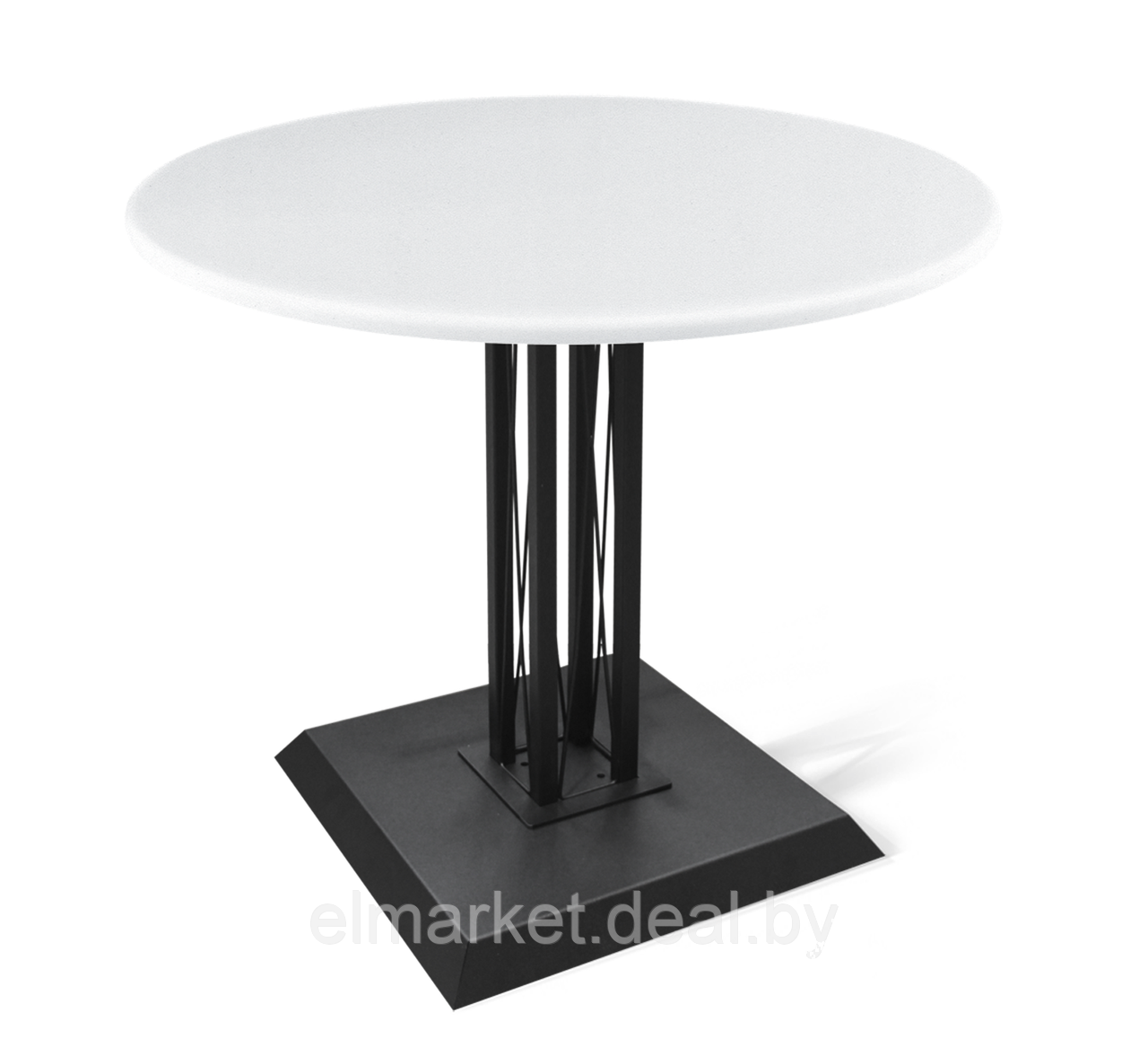 Обеденный стол Sheffilton SHT-TU6-BS2/80 черный муар/белый шагрень - фото 1 - id-p222215471
