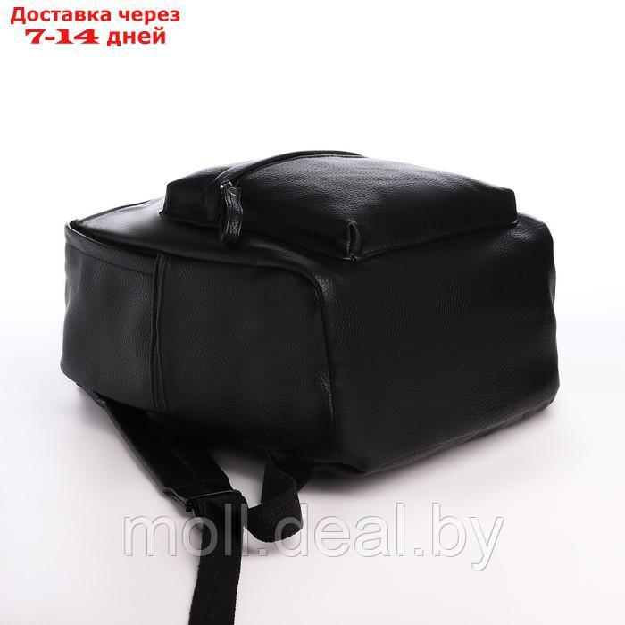 Рюкзак, 28*12*39, отд на молнии, 2 н/к, 2 б/к, крепление для чемодана, черный - фото 3 - id-p222195882