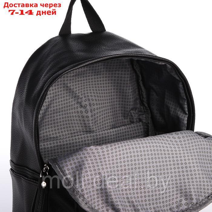 Рюкзак, 28*12*39, отд на молнии, 2 н/к, 2 б/к, крепление для чемодана, черный - фото 4 - id-p222195882