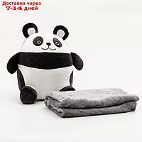 Мягкая игрушка "Панда" с пледом, 35 см