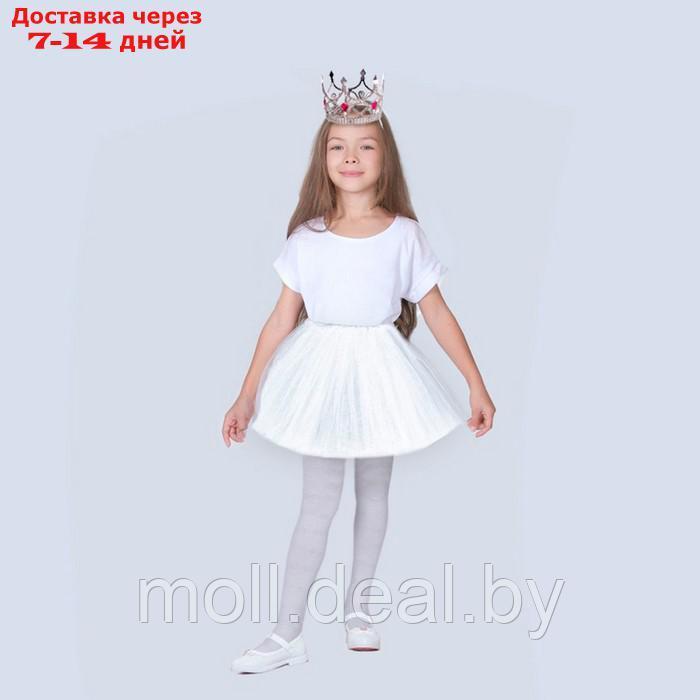 Карнавальный набор "Королева", корона, юбка, цвет белый - фото 1 - id-p222179523