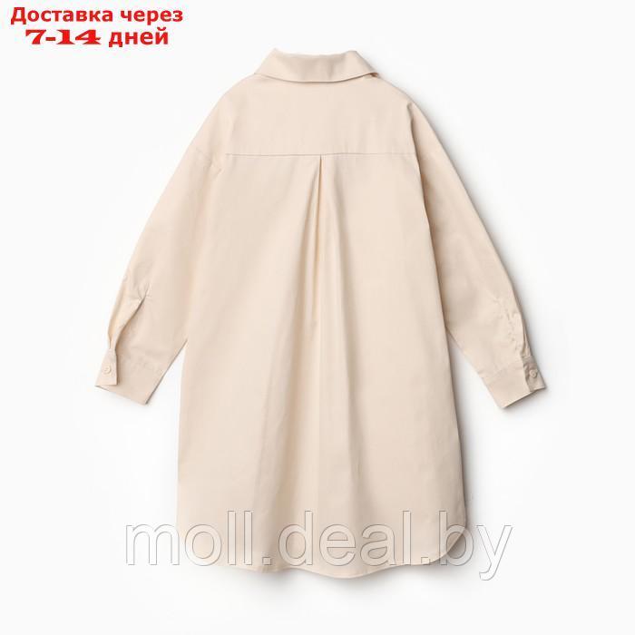 Платье-рубашка для девочки MINAKU, цвет бежевый, рост 122 см - фото 5 - id-p222179561