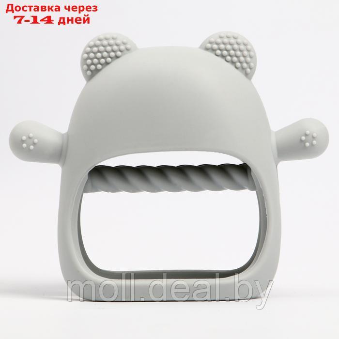 Прорезыватель зубной в форме соска "Мишка", цвет серый - фото 3 - id-p222195076