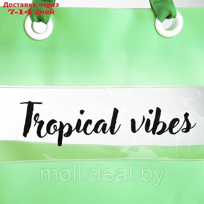 Сумка пляжная "Tropical vibes", 50*35*11 см, зелёный цвет - фото 3 - id-p222194174