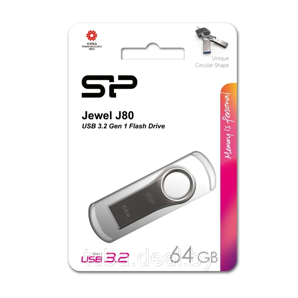 USB флэш - накопитель Silicon Power Jewel J80, 64Gb, SuperSpeed USB 3.2 Gen 1
