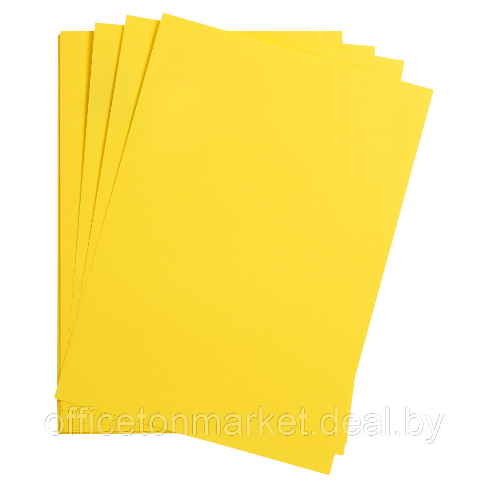 Бумага цветная "Maya", 50x70 см, 270 г/м2, желтый - фото 1 - id-p222227672