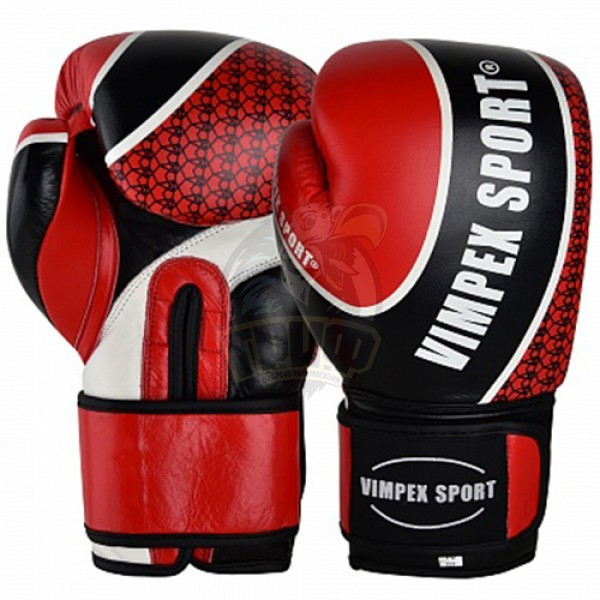 Перчатки боксерские Vimpex Sport 3034 кожа (красный) (арт. 3034) - фото 1 - id-p222232376