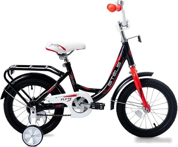 Детский велосипед Stels Flyte 14 Z011 2021 (черный/красный) - фото 1 - id-p222233312