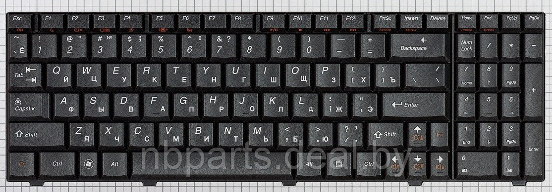 Клавиатура для ноутбука Lenovo IdeaPad U550, чёрная, RU - фото 1 - id-p111776628