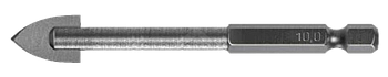 Сверло по керамической плитке 10 мм, шестигранный хвостовик, Vertex