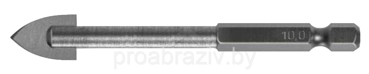 Сверло по керамической плитке 10 мм, шестигранный хвостовик, Vertex - фото 1 - id-p166493065