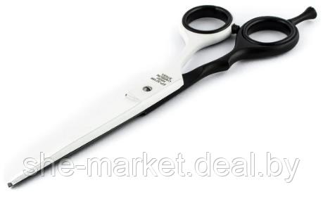 Ножницы парикмахерские прямые с микронасечкой PBS-EP-32166 Black/White (6.0") - фото 1 - id-p222236717