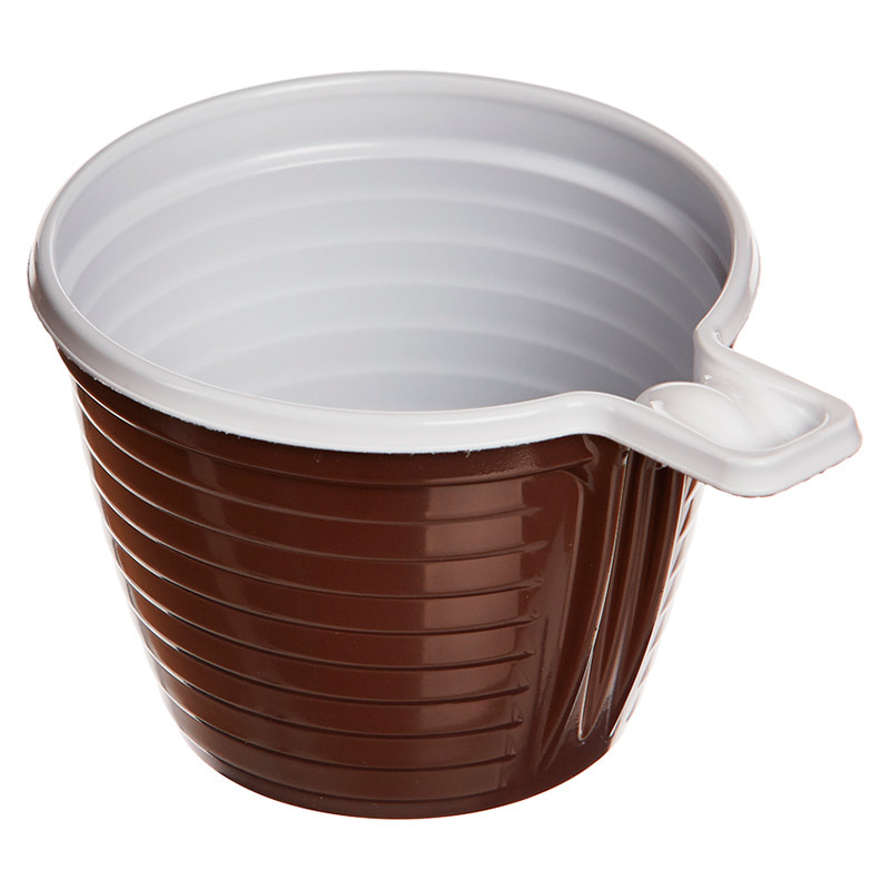 Чашка кофейная 200мл.(50), цв.коричнево-белый, 50шт/уп. - фото 1 - id-p222237820