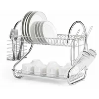 Двухуровневая настольная сушилка для посуды 36х11х25 см + подарок - фото 3 - id-p222238668