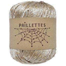 Пряжа с мелкими пайетками Paillettes Wool Sea цвет 006 бежевый - фото 1 - id-p222238750