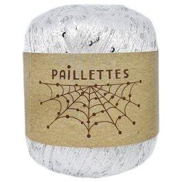 Пряжа с мелкими пайетками Paillettes Wool Sea цвет 01 белый