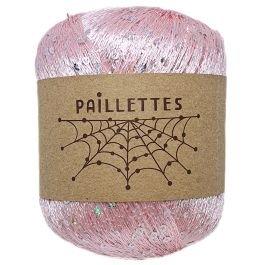 Пряжа с мелкими пайетками Paillettes Wool Sea цвет 055 светло-розовый