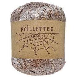 Пряжа с мелкими пайетками Paillettes Wool Sea цвет 113 какао / темный беж