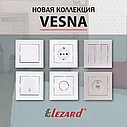 Выключатель проходной двойной Lezard Vesna, цвет белый, фото 3