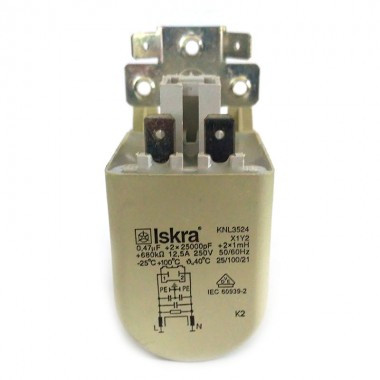 Сетевой фильтр радиопомех Iskra KPL 3524 для стиральной машины Bosch Siemens 623842 (РАЗБОРКА)