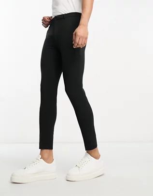 Черные укороченные брюки супер облегающего кроя ASOS DESIGN Размер W26L30 - фото 4 - id-p222250504