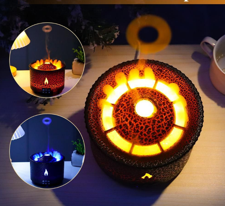 Увлажнитель воздуха Вулкан (аромадиффузор) Volcano Aroma Diffuser J-V19 с пультом ДУ, 360 ml. Черный - фото 2 - id-p222251704