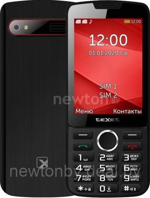 Кнопочный телефон TeXet TM-308 (черный/красный) - фото 1 - id-p222265966