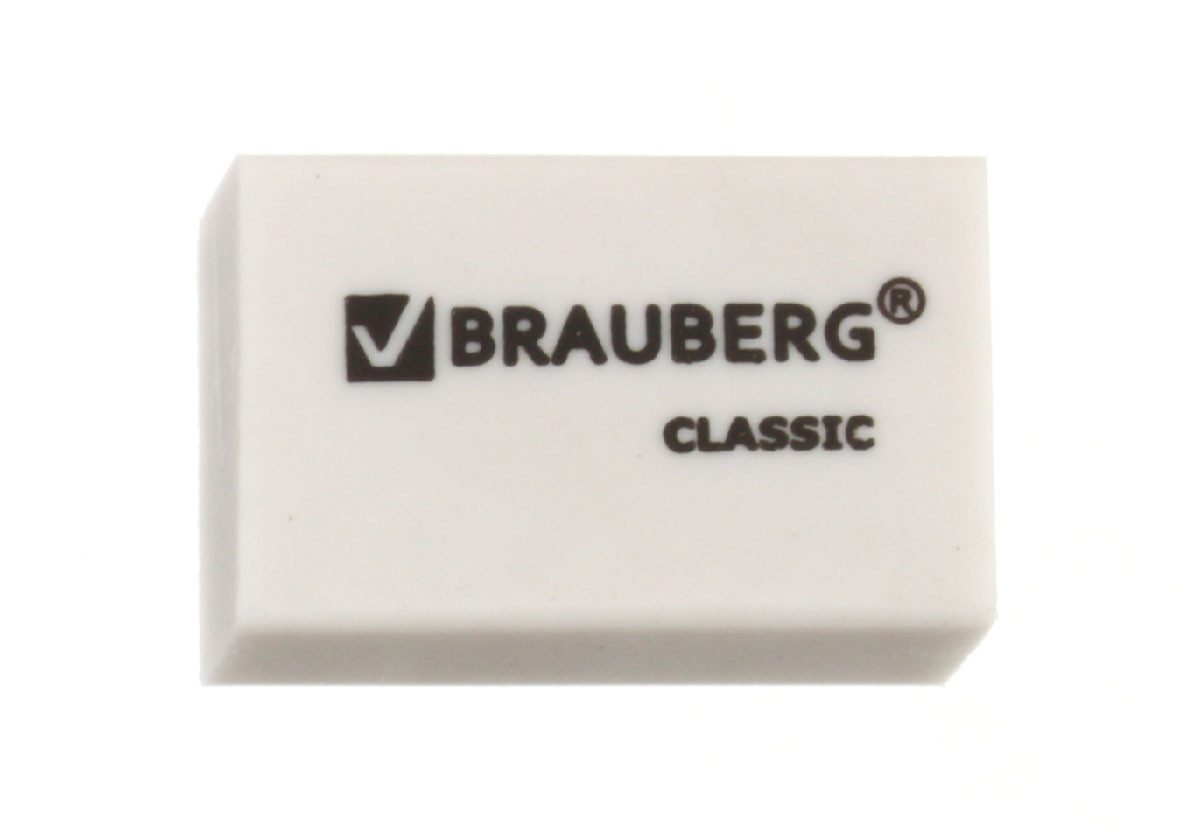 Ластик Brauberg Classic 26*17*7 мм, белый - фото 2 - id-p222234789