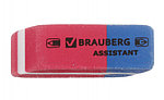 Ластик Brauberg Assistant 80 41*14*8 мм, красный с синим