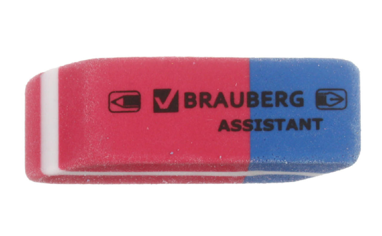 Ластик Brauberg Assistant 80 41*14*8 мм, красный с синим - фото 2 - id-p222234798