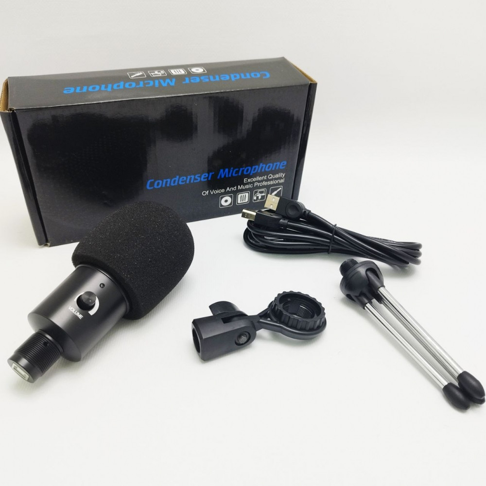 Микрофон динамический с мини-штативным стендом для ноутбуков или ПК Condenser Microphone. Штатив U8 192 кГц - фото 8 - id-p216373521