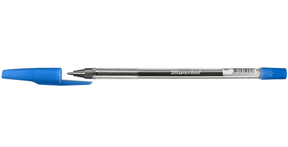 Ручка шариковая Silwerhof Style корпус прозрачный, стержень синий