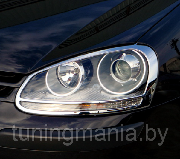Хромированные накладки на оптику VW Golf V - фото 2 - id-p222293263