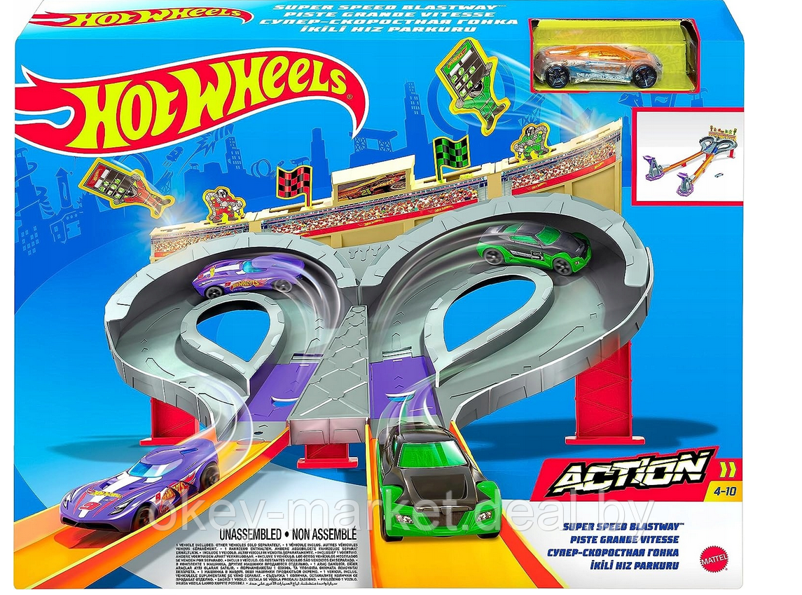 Набор игровой Hot Wheels Экшн Автотрек Супер гонка с машинкой CDL49 - фото 3 - id-p109245589