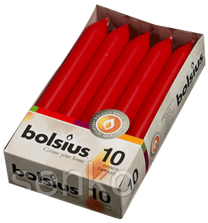Свеча конусная красная Bolsius 170/20, 10 шт. | 1 шт. - 1.20 руб.