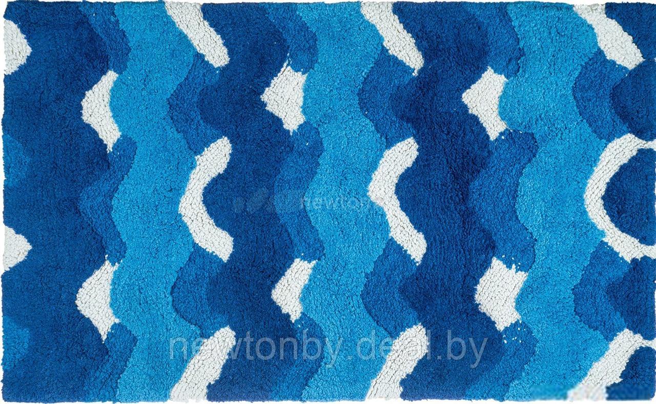 Коврик для ванной FORA Волны 2823-1 100BL (синий/голубой) - фото 1 - id-p222294436