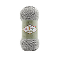 Пряжа Alize Alpaca Royal New цвет 21 серый меланж