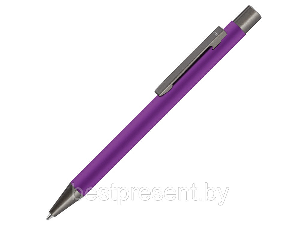 Ручка металлическая шариковая «STRAIGHT GUM» soft-touch с зеркальной гравировкой - фото 1 - id-p222296311
