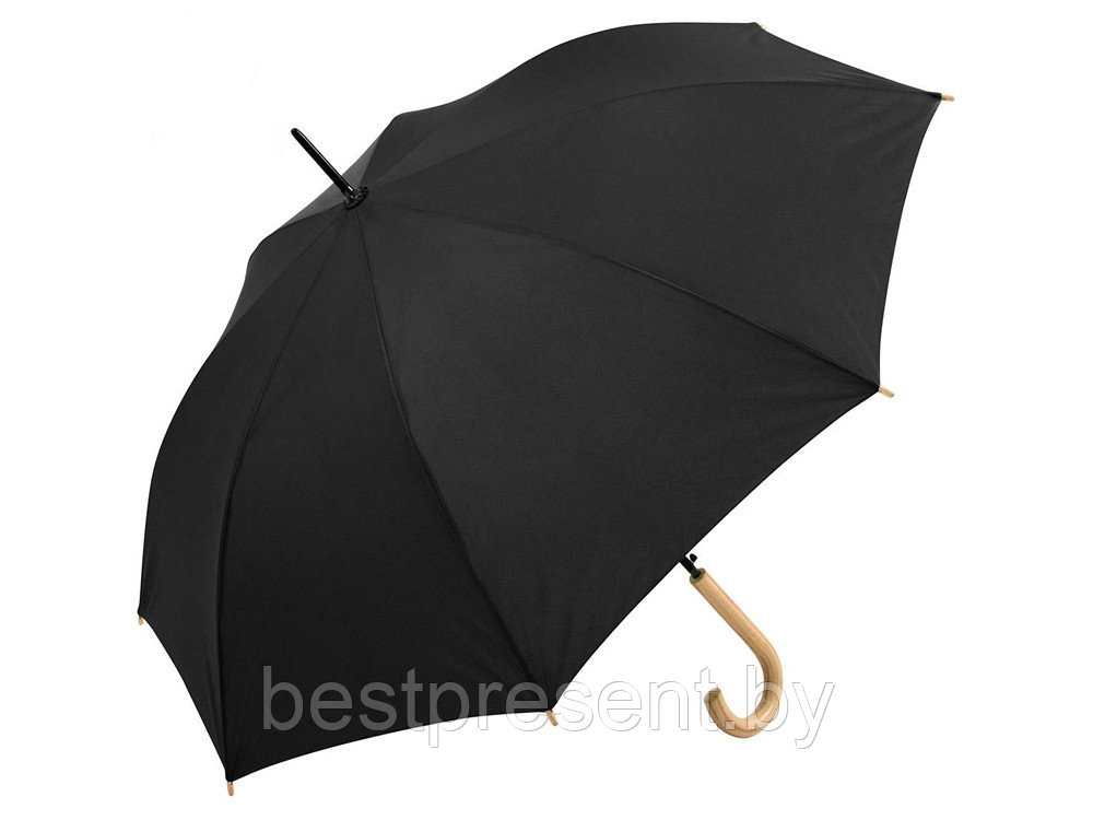 Зонт-трость Okobrella с деревянной ручкой и куполом из переработанного пластика - фото 1 - id-p222300476