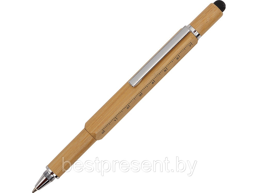 Ручка-стилус из бамбука Tool с уровнем и отверткой - фото 1 - id-p222298808