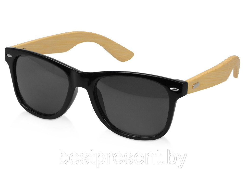 Солнцезащитные очки Rockwood с бамбуковыми дужками в сером футляре - фото 1 - id-p222300848