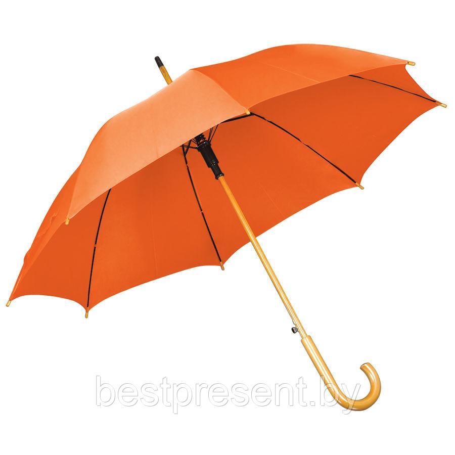 Зонт-трость с деревянной ручкой, полуавтомат - фото 1 - id-p222303825