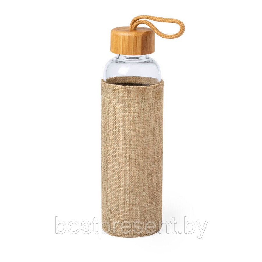 Бутылка для воды KASFOL, стекло, бамбук, 500 мл - фото 1 - id-p222304798