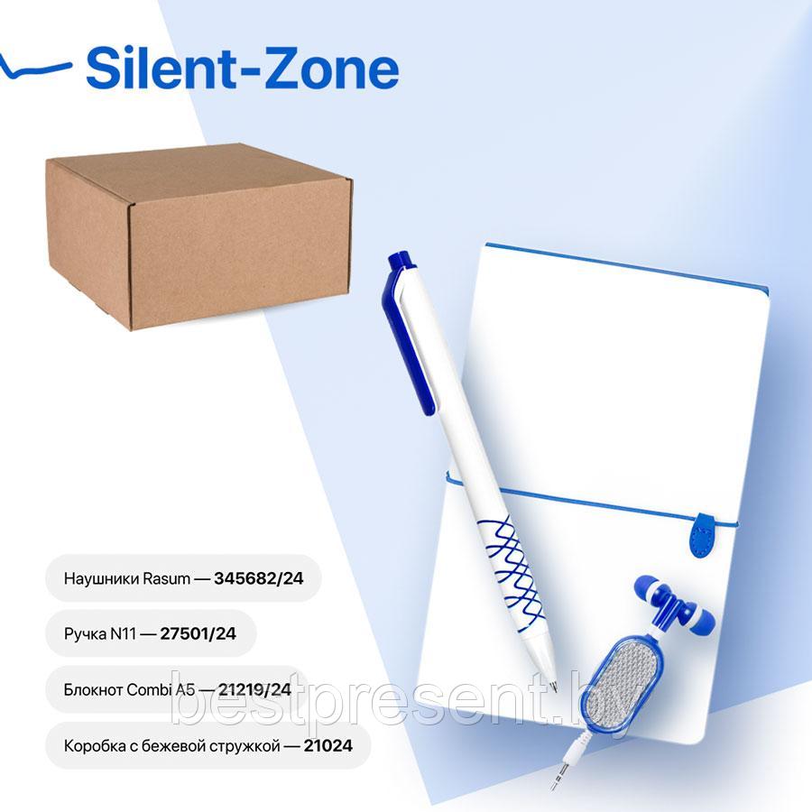 Набор подарочный SILENT-ZONE: бизнес-блокнот, ручка, наушники, коробка, стружка - фото 1 - id-p222304343