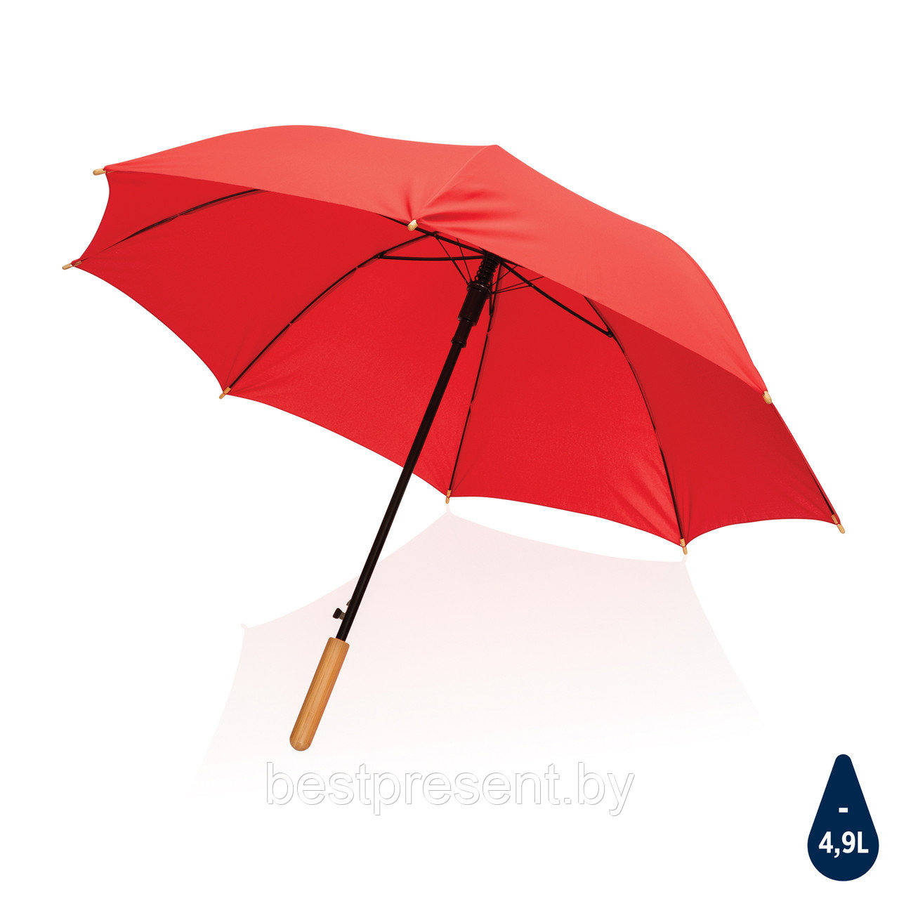 Автоматический зонт-трость с бамбуковой рукояткой Impact из RPET AWARE , d103 см - фото 1 - id-p222307395